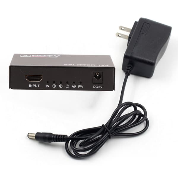 HD Multimedia Interface Splitter 1 inn 4 ut Plug and Play HD Multimedia Interface Switcher for Projektorer DLP LCD HDTV-er