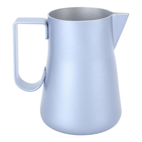 Melkeskummer i rustfritt stål, melkeskummerkanne, blandekopp, gryte for kaffedrikker, 350 ml, blå