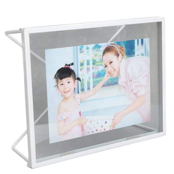 Spray White Photo Frame Horizontal Vertical Metal Display Picture Frame for Setting Up Tables Hanging Walls