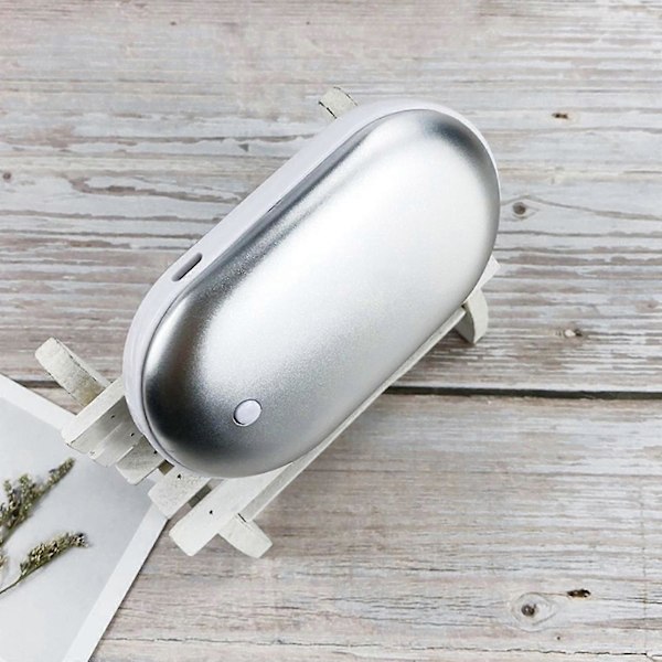 USB Virtapankki Sähköinen Taskulämmitin - 2 Pakkaus Ladattavia Käsienlämmittimiä Valkoinen