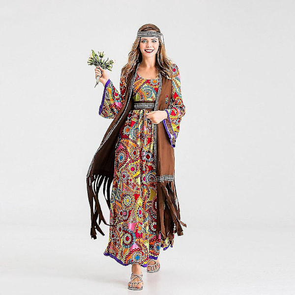 Retro 60'er 70'er Hippie Kærlighed Fred Kostume til Kvinder