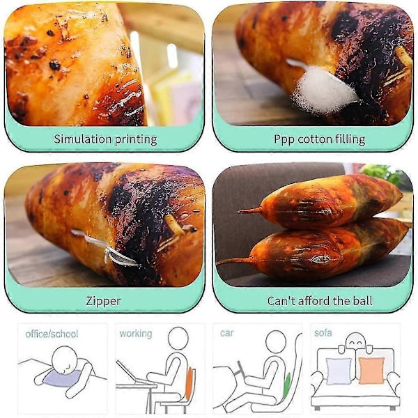 3D Simulering Mat Sofa Pute Myk Korsrygg Plysj Leketøy Pute Plysj Fylt Grillet Blekksprut