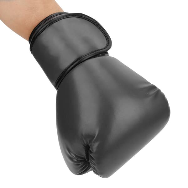 Professionelle PU-læder boksehandsker Åndbare Sanda Sparring Sandbag Mitts Træningsudstyr Sort