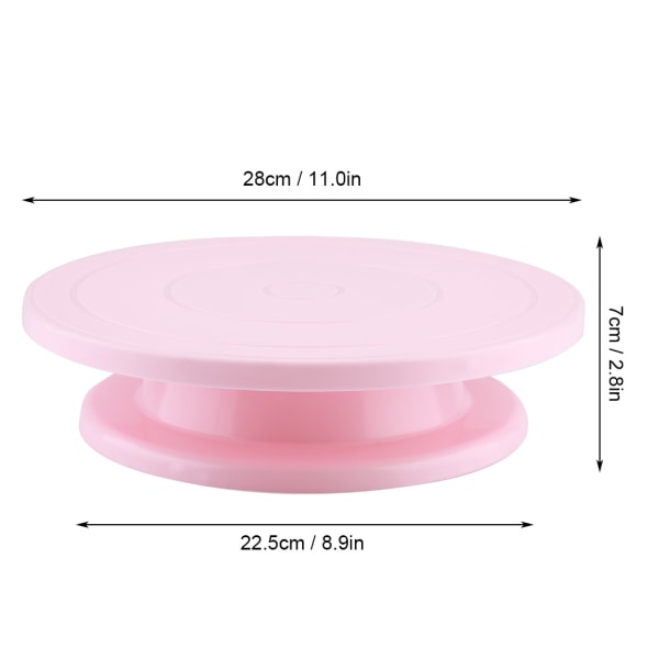 Kakedekorering Dreieskive Roterende Roterende Stand Baking Baking Verktøysett (rosa)