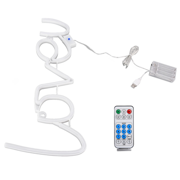 LOVEU Neon Light LED 18 Keys 8 Modes Timing Remote Control USB Light for Home Decoration 300LMWarm White + Blue Light