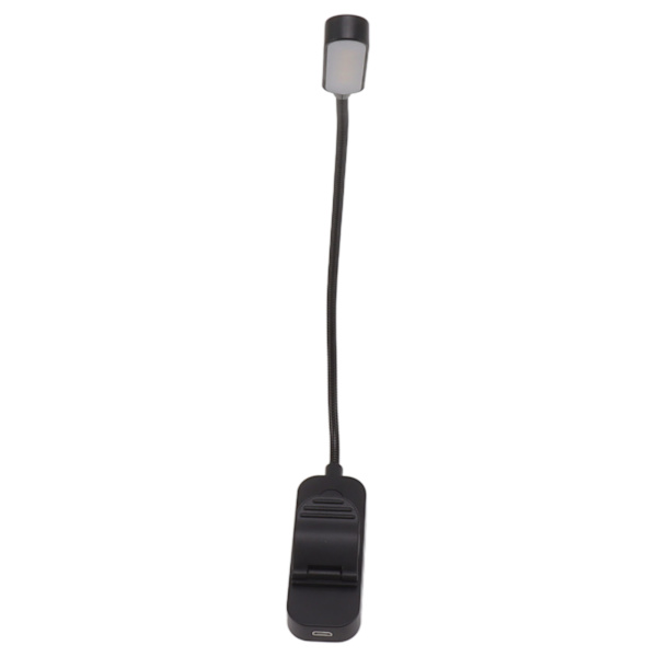 Boklampa USB Uppladdningsbar Blockerande Läsning Clip On Lamp 3 Ljusstyrka Steglös Dimning 8 LED Ögonvård Sömn Hjälp Svart