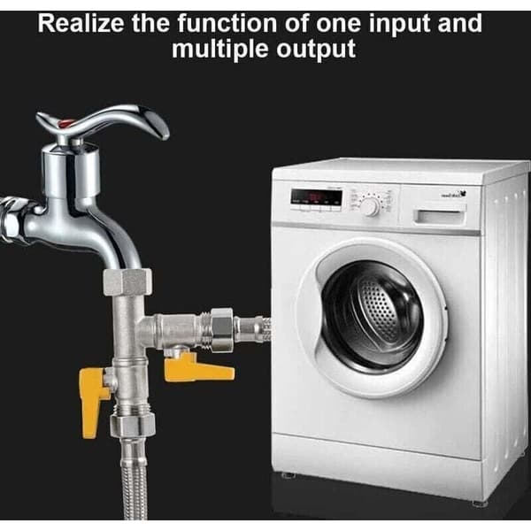 – 3-vejs G 1/2 messingventil – T-fitting til bruser – Nem installation mellem bruserarm og brusehoved – Korrosionsbestandig