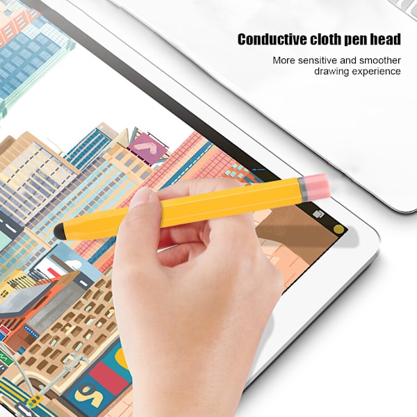 Nostalgisk blyantkondensator Stylus Conductive Cloth Pennehode Berøringsskjerm Tegning PenShort