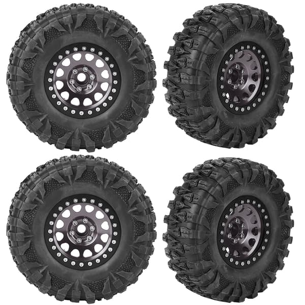 4 stk. RC Crawler Gummidæk Metal Fælg Tilbehør Passer til 1/10 RC Bil 2,2 Tommer Titanium Farve
