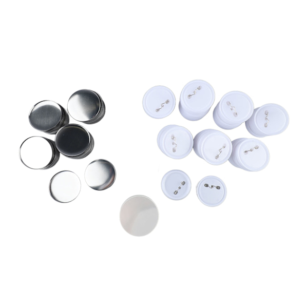 100 set knappnålsknappdelar 2,3 tum diameter plåt plastbas knapptillverkningstillbehör för märke hantverk DIY