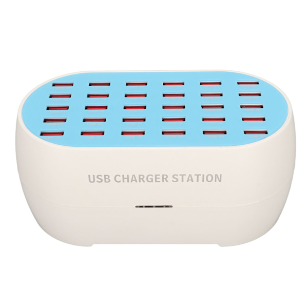 160W 30-porters USB-ladestasjon, flere USB-skrivebordsladere for mobiltelefoner, digitale apparater, 100-240V EU-plugg