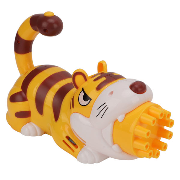 Bubbelmaskin Batteridriven Cartoon Tiger Söt 10 Utgångshål Giftfri Bärbar för Småbarn Barn