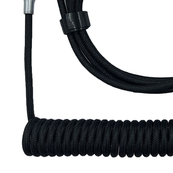 Gaming Keyboard Kabel Professionel Udtrækkelig Robust Stik Spiral Keyboard Kabel til Mekanisk Keyboard Sort