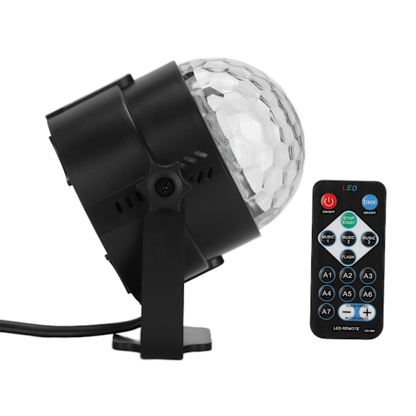 Discolys 7 farger lydaktivert LED vannmerkelys med fjernkontroll for hjemmefester KTV-klubb 100-240VUS-plugg
