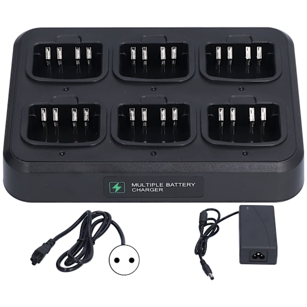 Walkie Talkie Laddare ABS Walkie Talkie Laddare 6-Enhets Laddningsdocka för WPLN4226A XIR P8268 och DP-serien 2-vägs radio EU-kontakt
