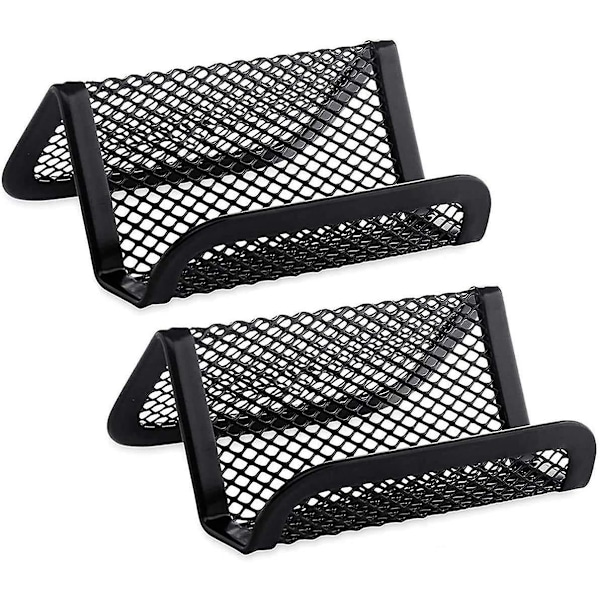 Metal Visitkort Holder til Skrivebord Mesh Display Stativ med 50 Kort Kapacitet