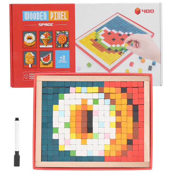 Barn Mosaikpussel i Trä för Pojkar och Flickor, Färgglada Byggklossar, Pedagogisk Leksak, Present #3