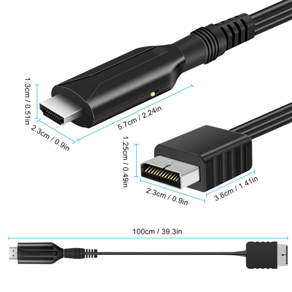 Til PS1 til HD Multimedie-interfacekabel Plug and Play-spilkonsolvideokonverteringskabel til PS2
