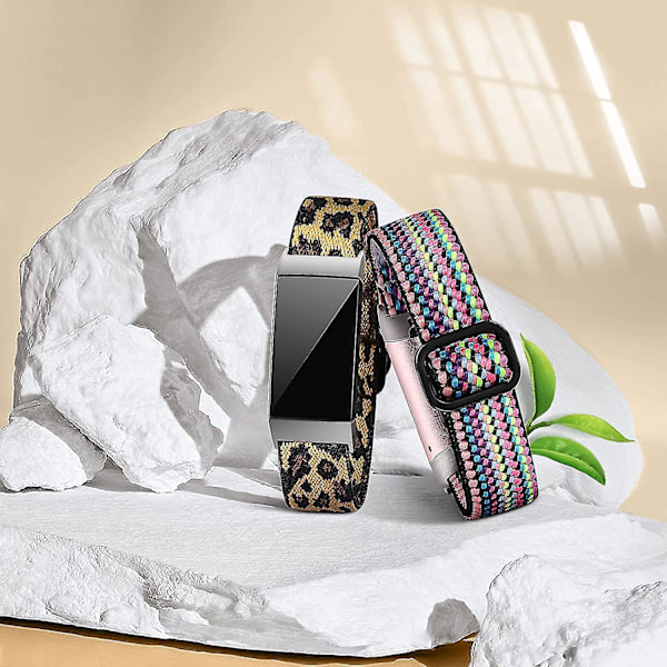 Justerbar elastisk nylonrem til Fitbit Charge 4/Charge 3 - Åndbar og elastisk udskiftningsrem