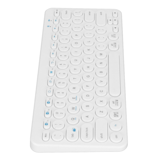Trådløst tastatur 78 taster Runde tastaturer Slanke, kompakte retro stille Bluetooth-tastatur til hjemmekontor Traveling Hvid