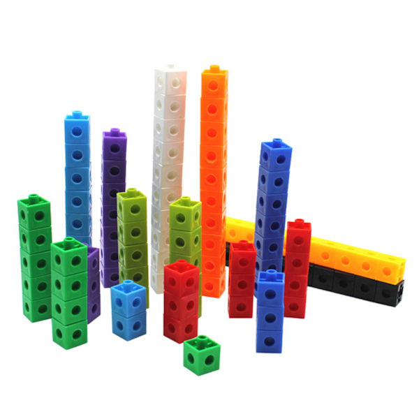 100 st 10 färger Barn Multi Linking Counting Cubes Snap Blocks Barn Tidig Utbildning Byggstenar Leksaker
