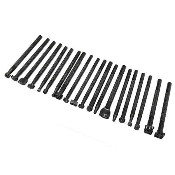 20 kpl Nahan leimaustyökalut Käsintehty Tarkka Tulostus Liukumaton Nahkaleimasinsarja DIY Craft Blackille