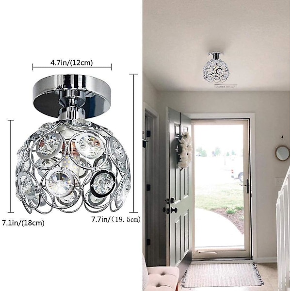 Modern Halvtaklampa Mini Kronljus Kristalllampa för Hall Entré Kök