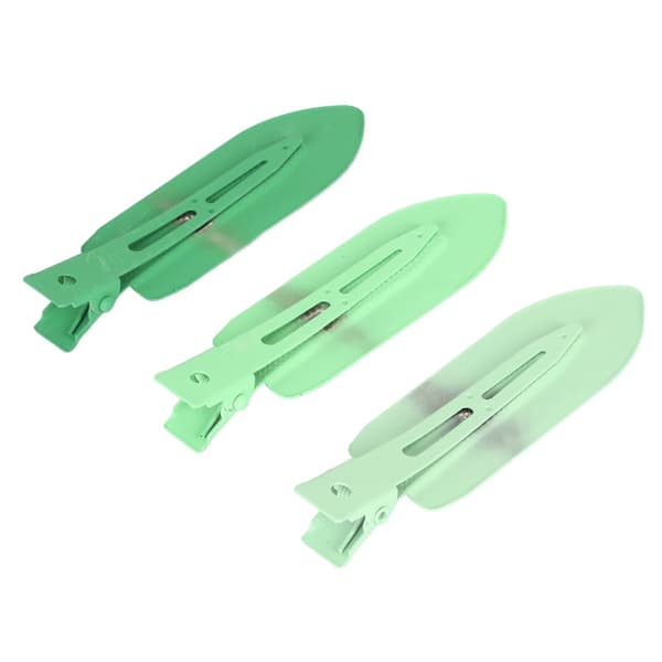 30 STK. Bladformede Hår Duck Clips Krølfri Hårspænder Frisør Styling Tilbehør til Makeup Grøn