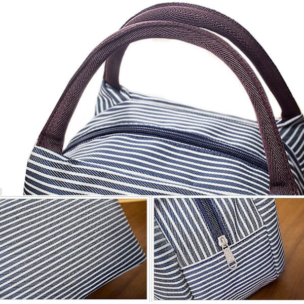 Vedenpitävä eristetty lounaslaukku aikuisille ja lapsille - Piknik-kylmälaukku 9\" X 6,3\" X 5,9\" (23 * 16 * 15cm) (Sininen)