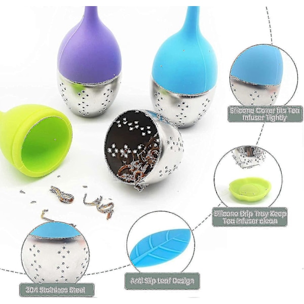 7 stk. te-infuser i rustfrit stål