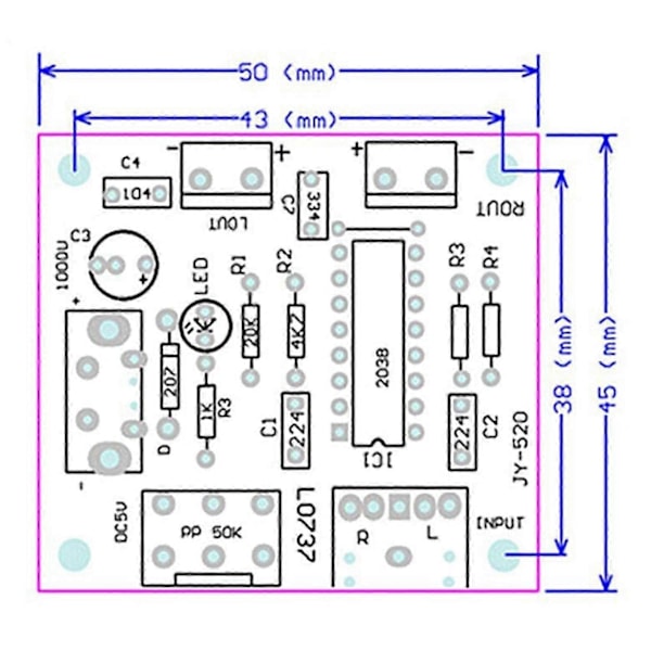 Mini Förstärkarbräda 5W+5W HiFi Tvåkanalig PM CM2038 5V USB Strömförsörjning Ljudförstärkare