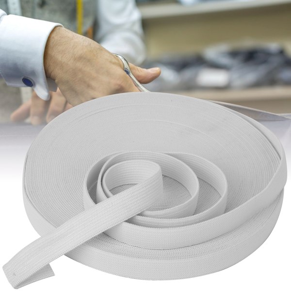 Stickad elastiskt band tjocknar sytillbehör hantverkssamling för skyddskläder manschetter vit 15 mm bredd