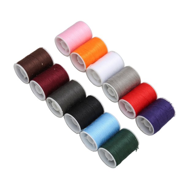 12 st Sytråd Polyester Färgglad Hushållsbroderitråd Handsömnadstråd