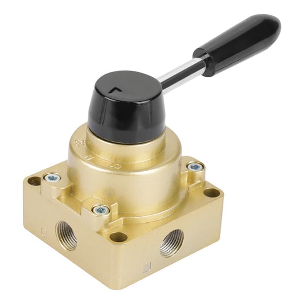 HV-03 G3/8 3 positioner 4-vägs pneumatisk luftflödeskontroll roterande handspaksventil