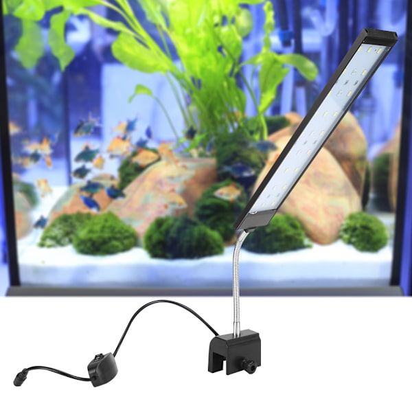 10W LED-klemmelampe til akvarium med 27 LED'er, høj lysstyrke, klemmeakvarielampe, 100-240VEU-stik 100-240V