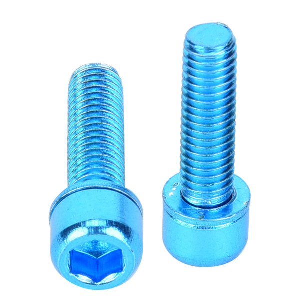 6 stk M5x25mm titanlegering sykkelflaskebrakett Oppbevaringsstativ Bolt Sykkeltilbehør (blå)
