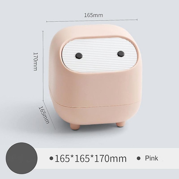 Söt Mini Ninja Papperskorg för Skrivbord - Liten Plastskräpkorg för Badrumsskåp (2-pack)