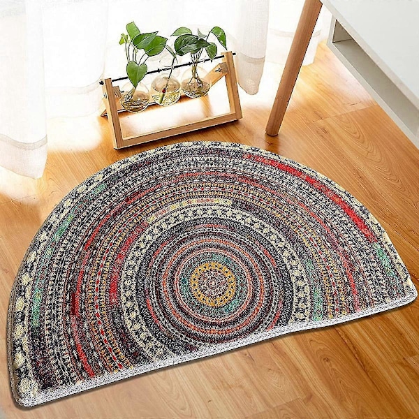 Suuri Puolikaaren Muotoinen Pohjoismainen Ovimatto Eteiseen - Imukykyinen Sisä- ja Ulkokäyttöön Soveltuva Eteismatto - Koko: 50 * 75cm