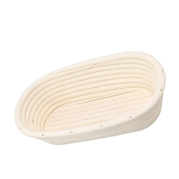 25cm Brød Hævekurv Sæt Oval Naturlig Rattan Surdej Hævekurv Dejskraber Klud Liner Pensel
