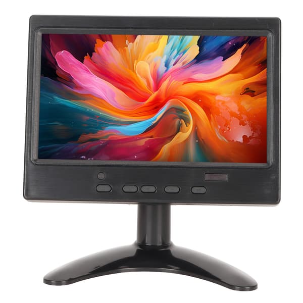 7 tums bärbar bildskärm 1024x600 stöder HD Multimedia Interface VGA AV bärbar skärm med stöd för PC 100‑240V Moon Bracket EU-kontakt