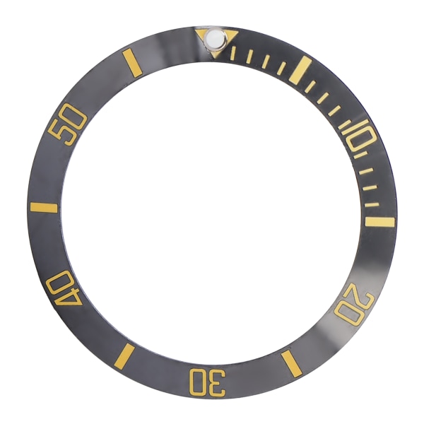Keramisk watch Insert Armbandsur Bezel Insert Loop Ring Ersättningsdelar (svart+guld)