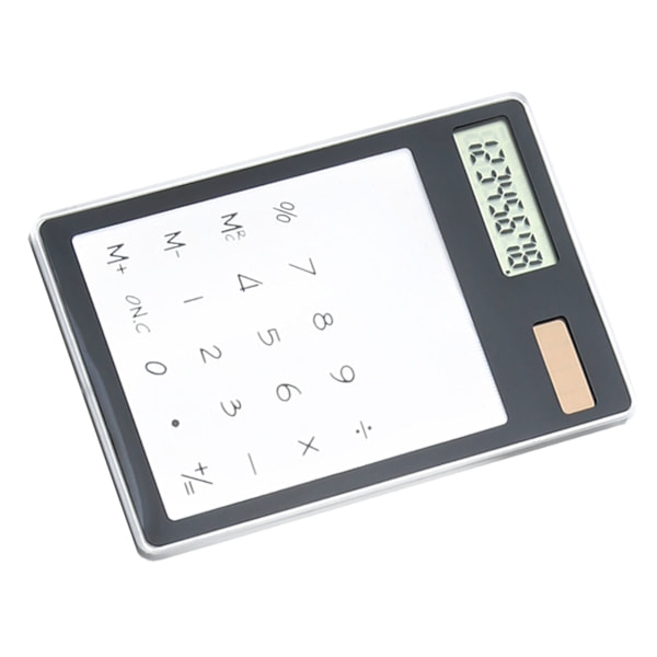 Solar Powered Lommeregner Touch Screen 8-cifret LCD Display Bærbar Transparent Lommeregner til Office School Home Sort