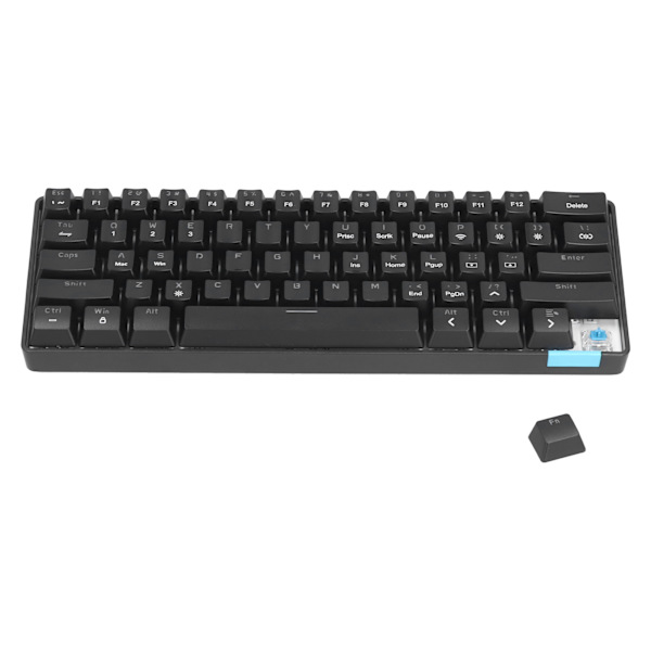 Trådløst tastatur 12 lyseffekter PBT 61 taster Stabil overføring Datakomponent Svart Ergonomisk