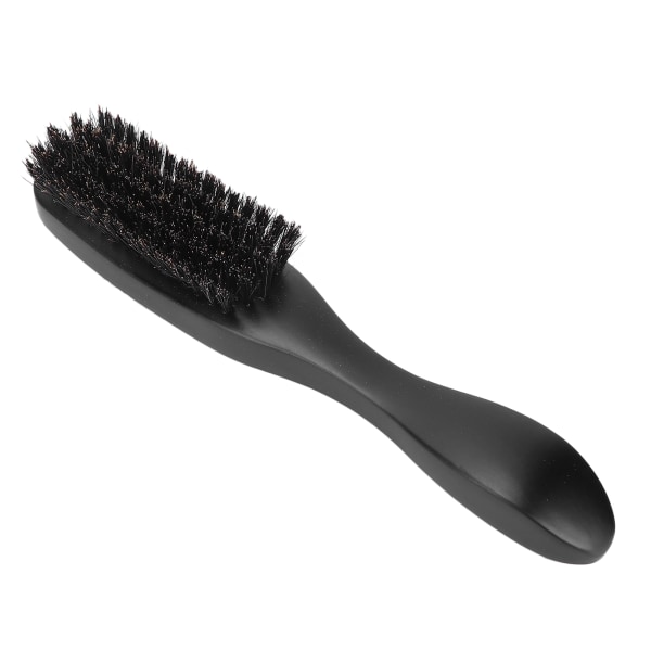 Bærbar skjeggbørste trehåndtak for skjeggpleie Rengjøringsbørste stylingverktøy (svart)