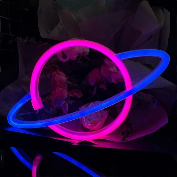 LED Planet Neonskilte LED Planet Neonskilte Batteri eller USB-drevet LED Planet Soveværelse Bar Julefest Festlig Dekoration Gave Neon Planet