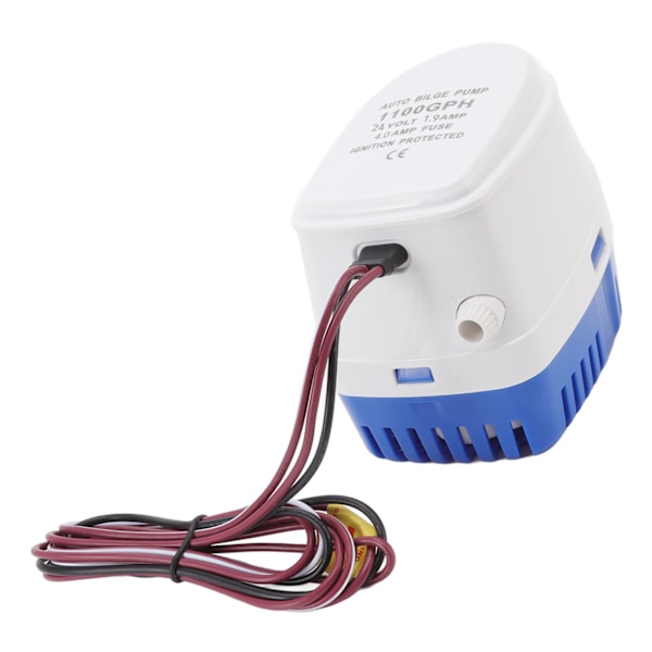 Elektrisk DC vannpumpe flytbryter automatisk lensepumpe mikro nedsenkbar pumpe 4 meter løft 24V 1.9A