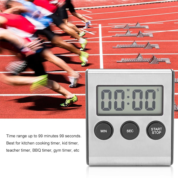 Digital kökstimer, väggmonterad timer, väckarklocka med högt larm, stora siffror