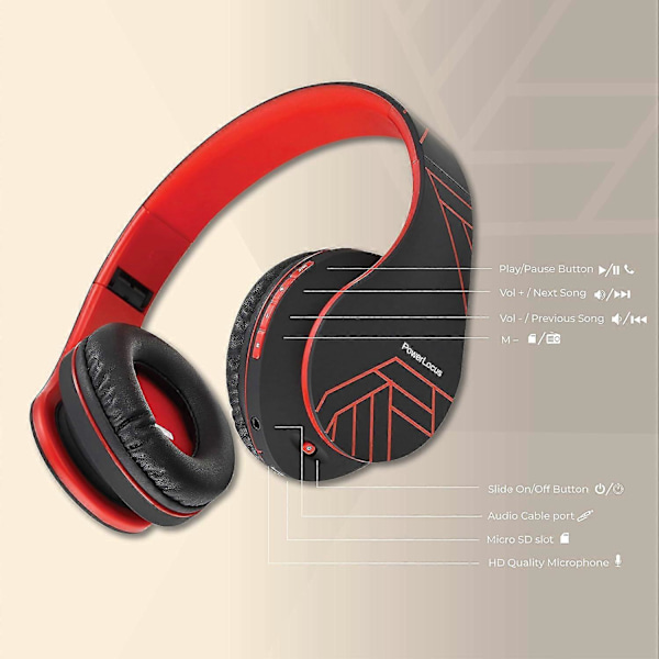 Bluetooth Over-Ear Hodetelefoner, Trådløs Stereo Sammenleggbar med Innebygd Mikrofon, Svart
