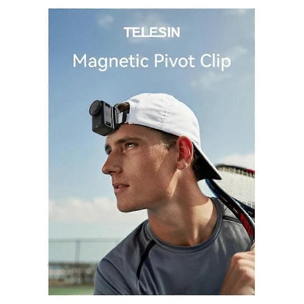 TELESIN Magnetic Quick Release Cap Hat Clip Mount Adjustable Angle for DJI OSMO Nano Action Camera Accessories Black