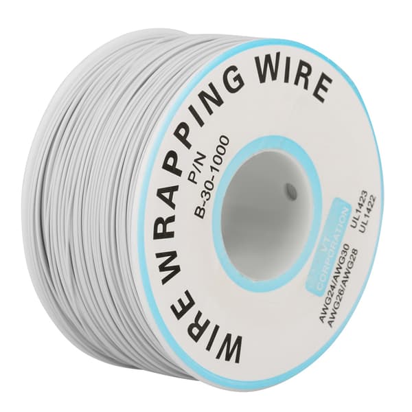 1 rull vikling enkelt kobbertråd 30AWG kabel 0,25 mm kjernediameter (hvit)